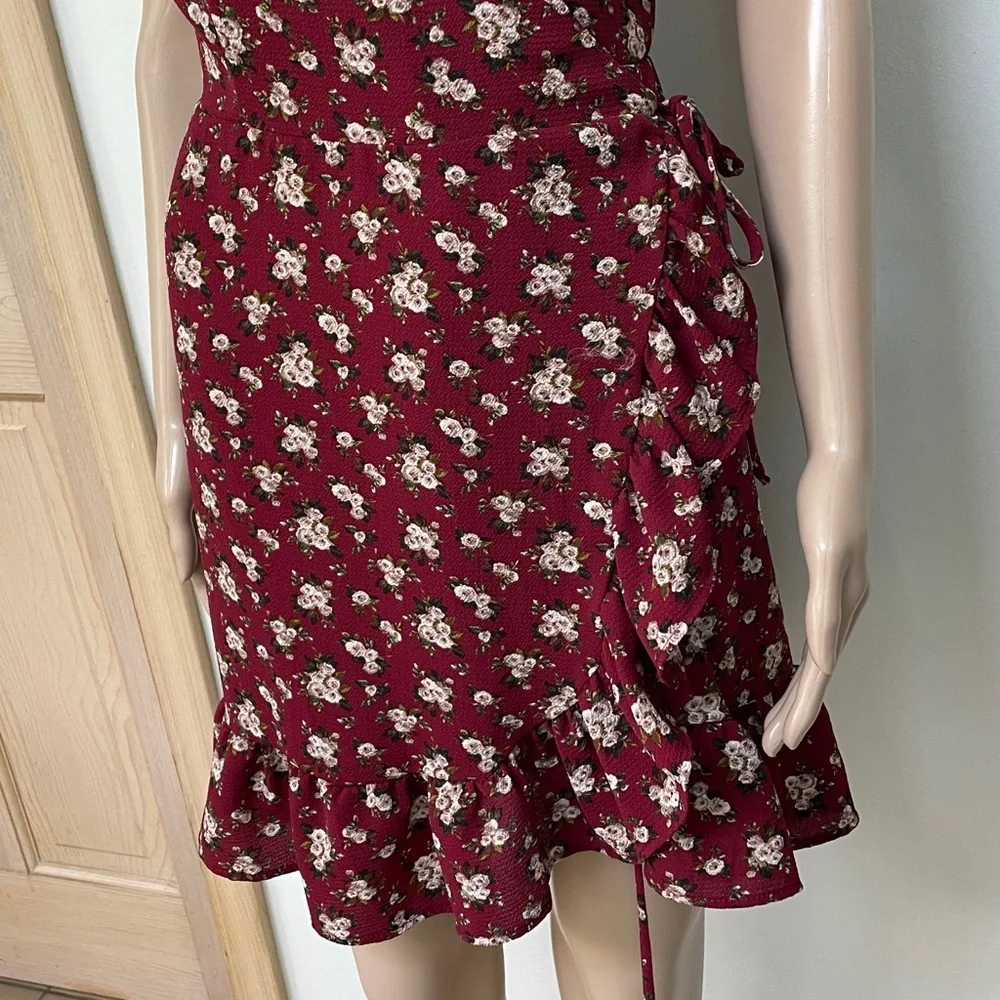 Free People Red Floral Mini Dress